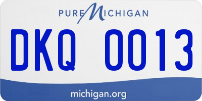 MI license plate DKQ0013