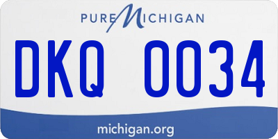 MI license plate DKQ0034