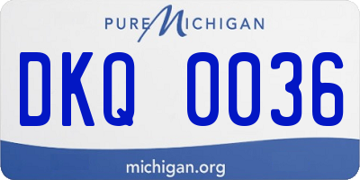 MI license plate DKQ0036