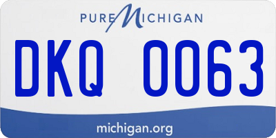 MI license plate DKQ0063