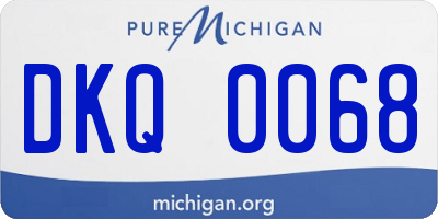 MI license plate DKQ0068