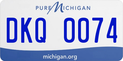 MI license plate DKQ0074