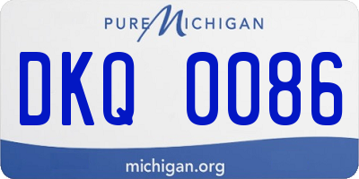 MI license plate DKQ0086