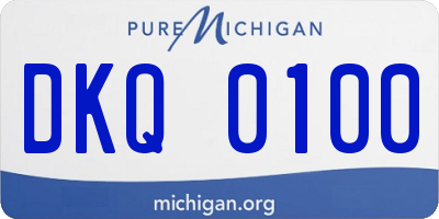 MI license plate DKQ0100