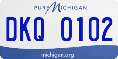 MI license plate DKQ0102
