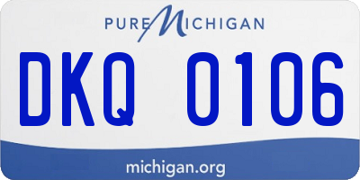 MI license plate DKQ0106