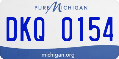 MI license plate DKQ0154