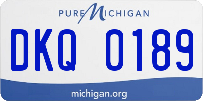 MI license plate DKQ0189