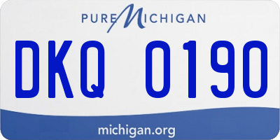 MI license plate DKQ0190