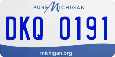 MI license plate DKQ0191