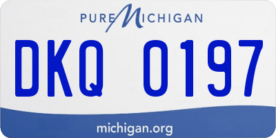 MI license plate DKQ0197