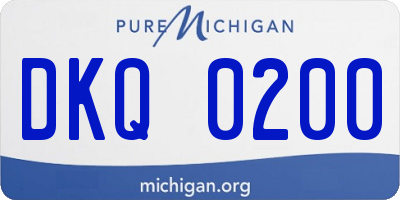 MI license plate DKQ0200