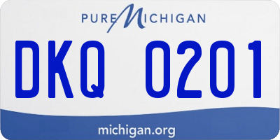 MI license plate DKQ0201