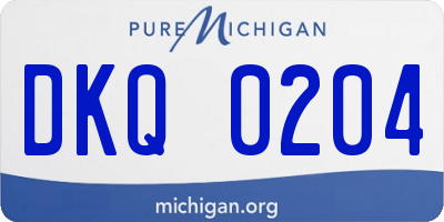 MI license plate DKQ0204