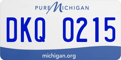MI license plate DKQ0215