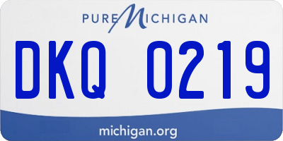 MI license plate DKQ0219