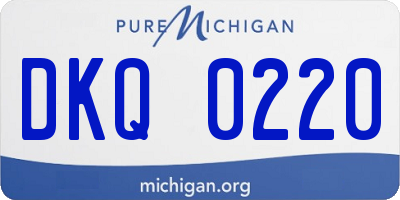 MI license plate DKQ0220