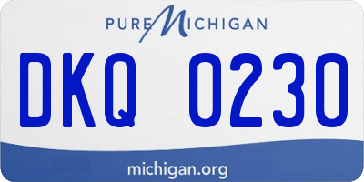 MI license plate DKQ0230
