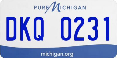 MI license plate DKQ0231