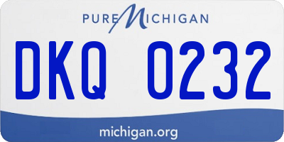 MI license plate DKQ0232