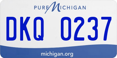 MI license plate DKQ0237