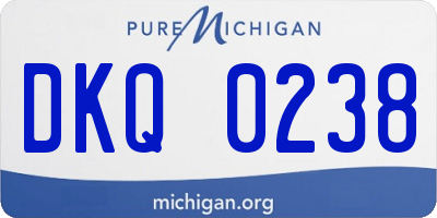 MI license plate DKQ0238