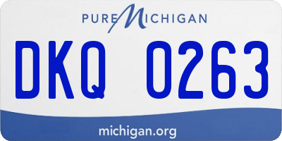MI license plate DKQ0263
