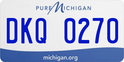 MI license plate DKQ0270