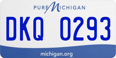 MI license plate DKQ0293