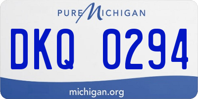 MI license plate DKQ0294