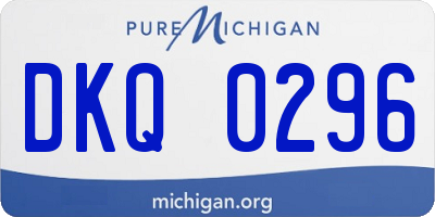 MI license plate DKQ0296