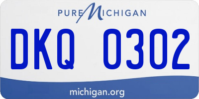 MI license plate DKQ0302