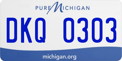 MI license plate DKQ0303