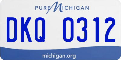 MI license plate DKQ0312