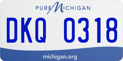 MI license plate DKQ0318