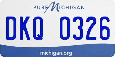 MI license plate DKQ0326