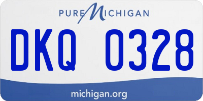 MI license plate DKQ0328