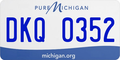 MI license plate DKQ0352