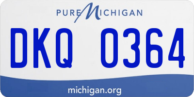 MI license plate DKQ0364