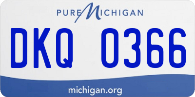 MI license plate DKQ0366