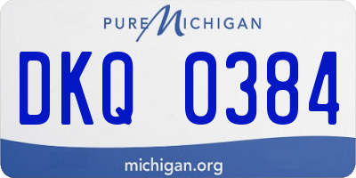 MI license plate DKQ0384