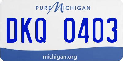 MI license plate DKQ0403