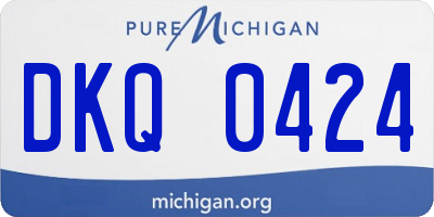 MI license plate DKQ0424