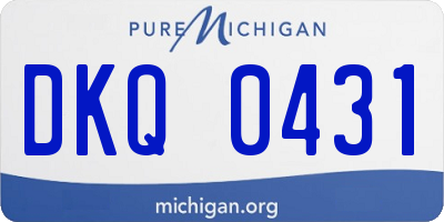 MI license plate DKQ0431