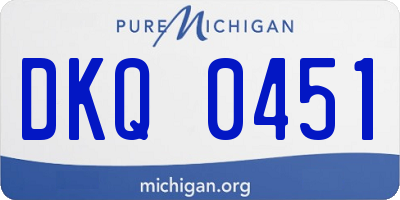 MI license plate DKQ0451