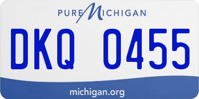 MI license plate DKQ0455