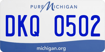 MI license plate DKQ0502