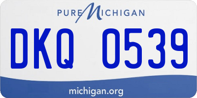 MI license plate DKQ0539