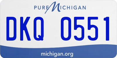 MI license plate DKQ0551