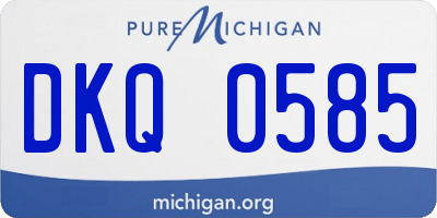 MI license plate DKQ0585